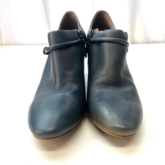 Ecco Ankle Boots Nephi Pumps Booties Blue Leather Ladies Size 40 / 9.5 Leather - Picture 2 of 9